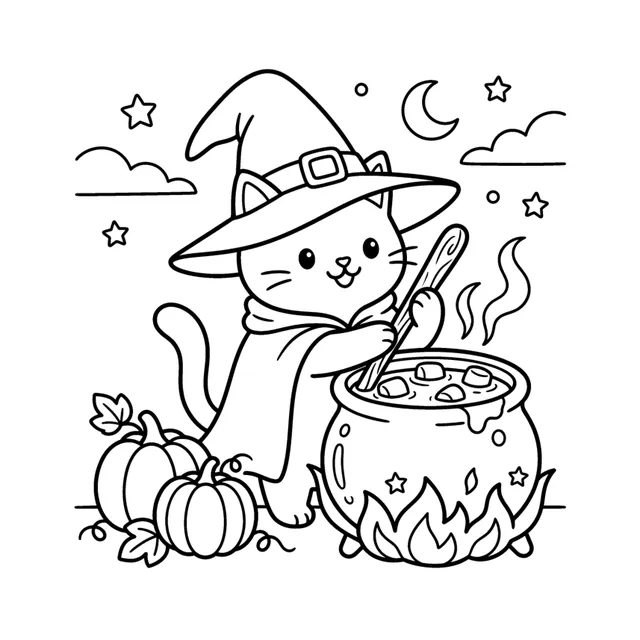 A sample page from inside Cozy Halloween Critters