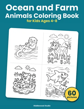 Cover of Ocean Animals Coloring Book for Kids Ages 4-8