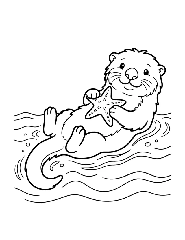 A sample page from inside Ocean Animals Coloring Book for Kids Ages 4-8