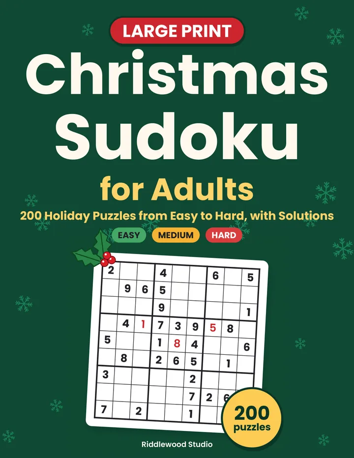 Cover of Large Print Christmas Sudoku for Adults (coming soon)