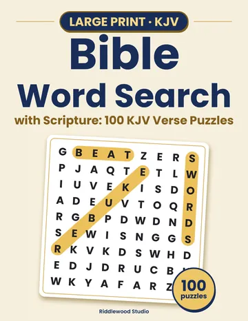 Cover of Large Print Bible Word Search with Scripture