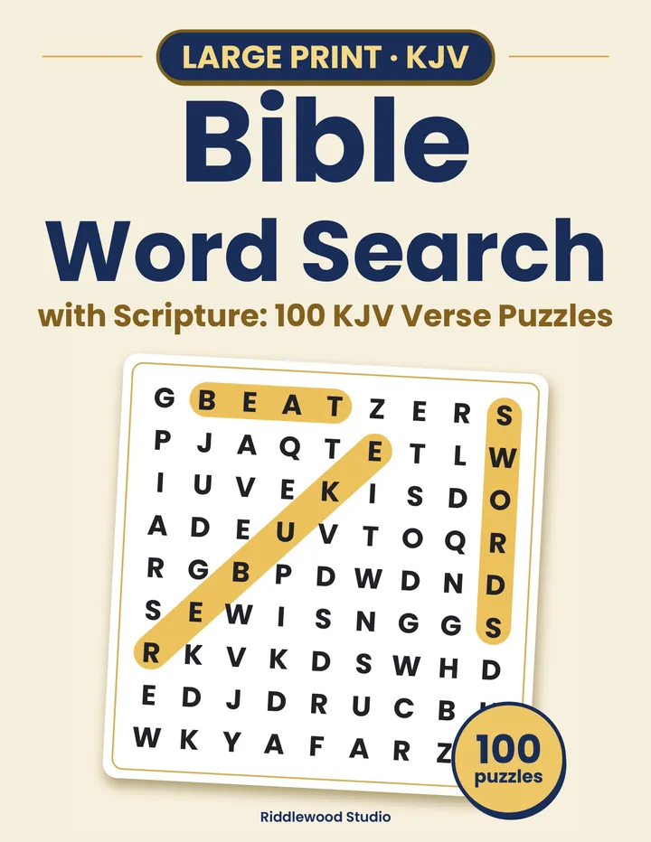 Cover of Large Print Bible Word Search with Scripture