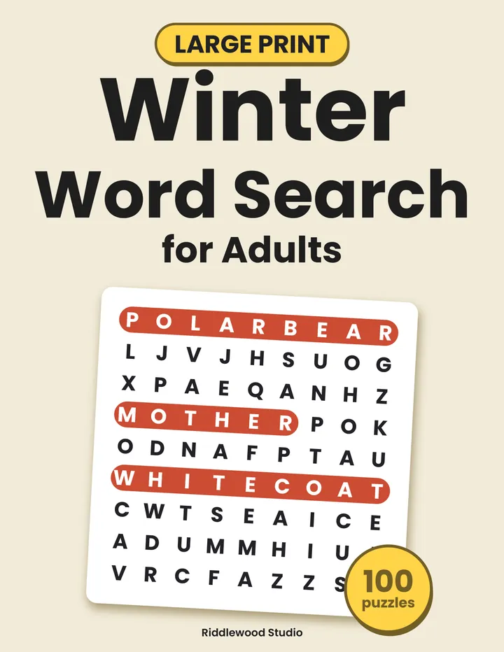 Cover of Large Print Winter Word Search for Adults (coming soon)
