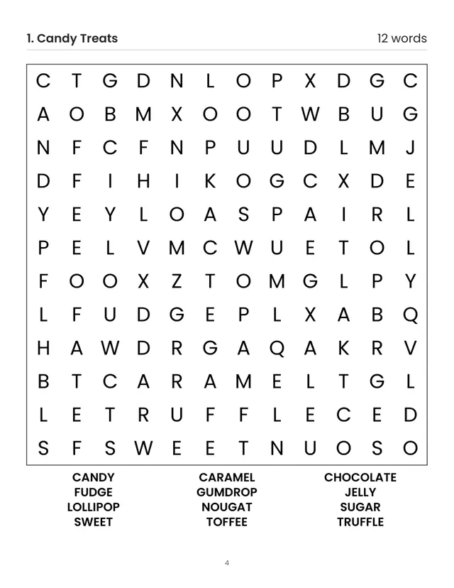 A sample page from inside Christmas Word Search for Kids Ages 6-10
